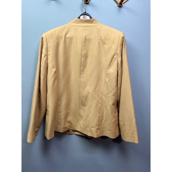 JG Hook Blazer Womens Plus size 14W tan two button wool Jacket - Picture 2 of 7